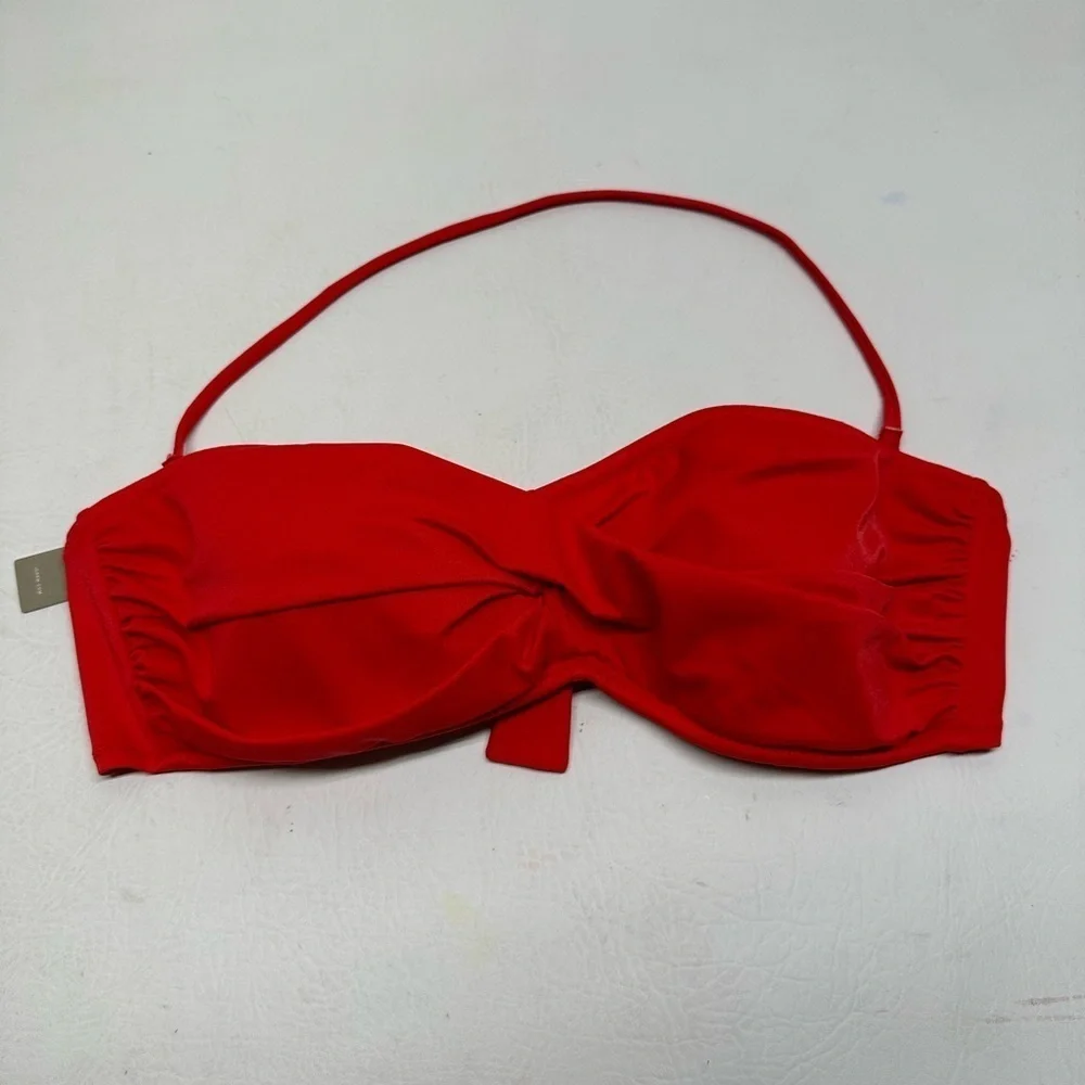 J.CREW Red Strapless Bikini Top NWT DIZE L